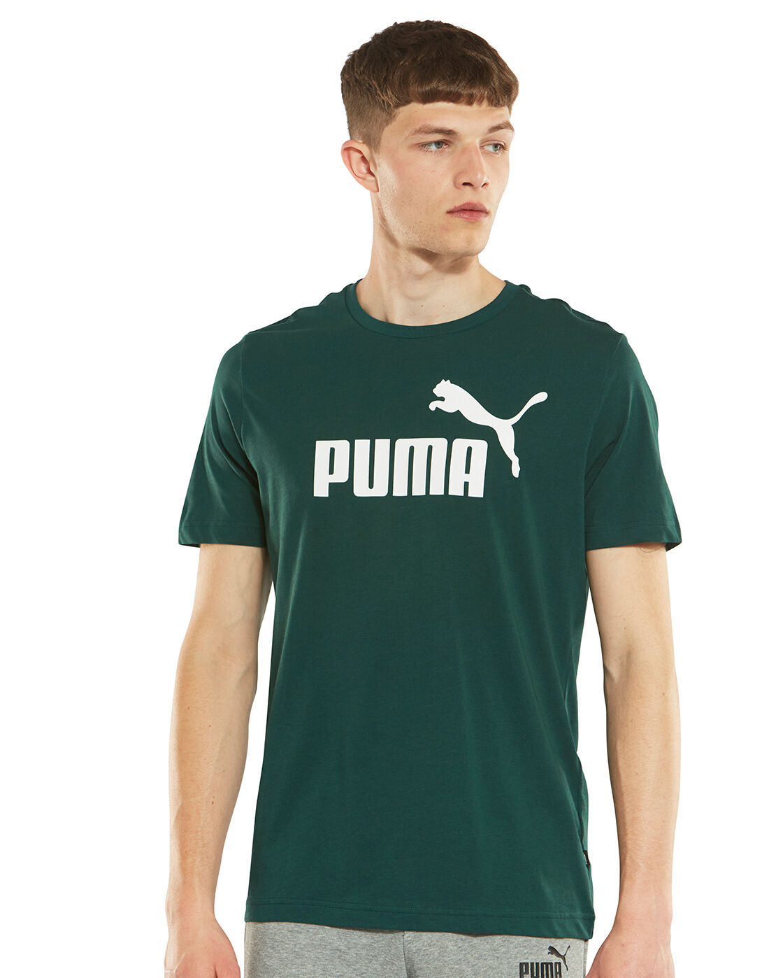 Men's Dark Green Puma Logo T-Shirt 