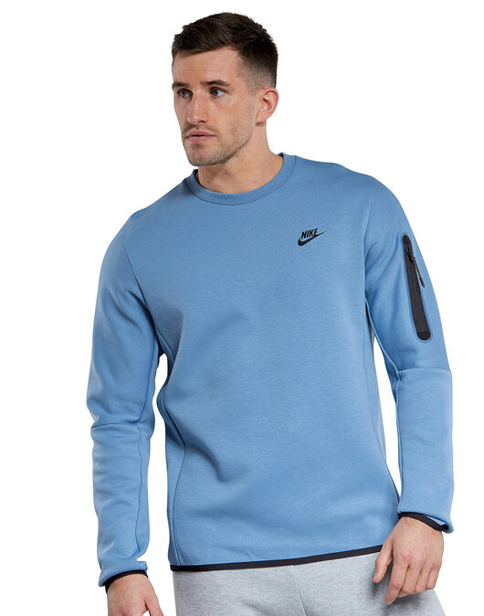 Nike Mens Tech Fleece Crew Neck Sweatshirt - Blue | Life Style Sports EU