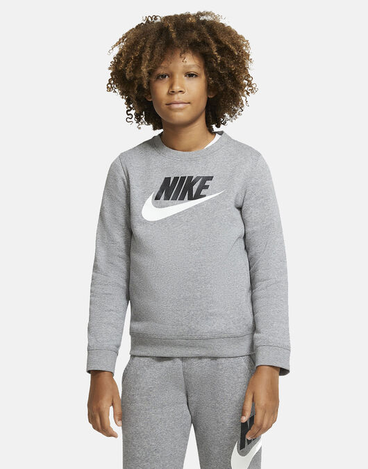 Indígena Hacer asiático Nike Older Boys Club Futura Crew Neck Sweatshirt - Grey | Life Style Sports  IE