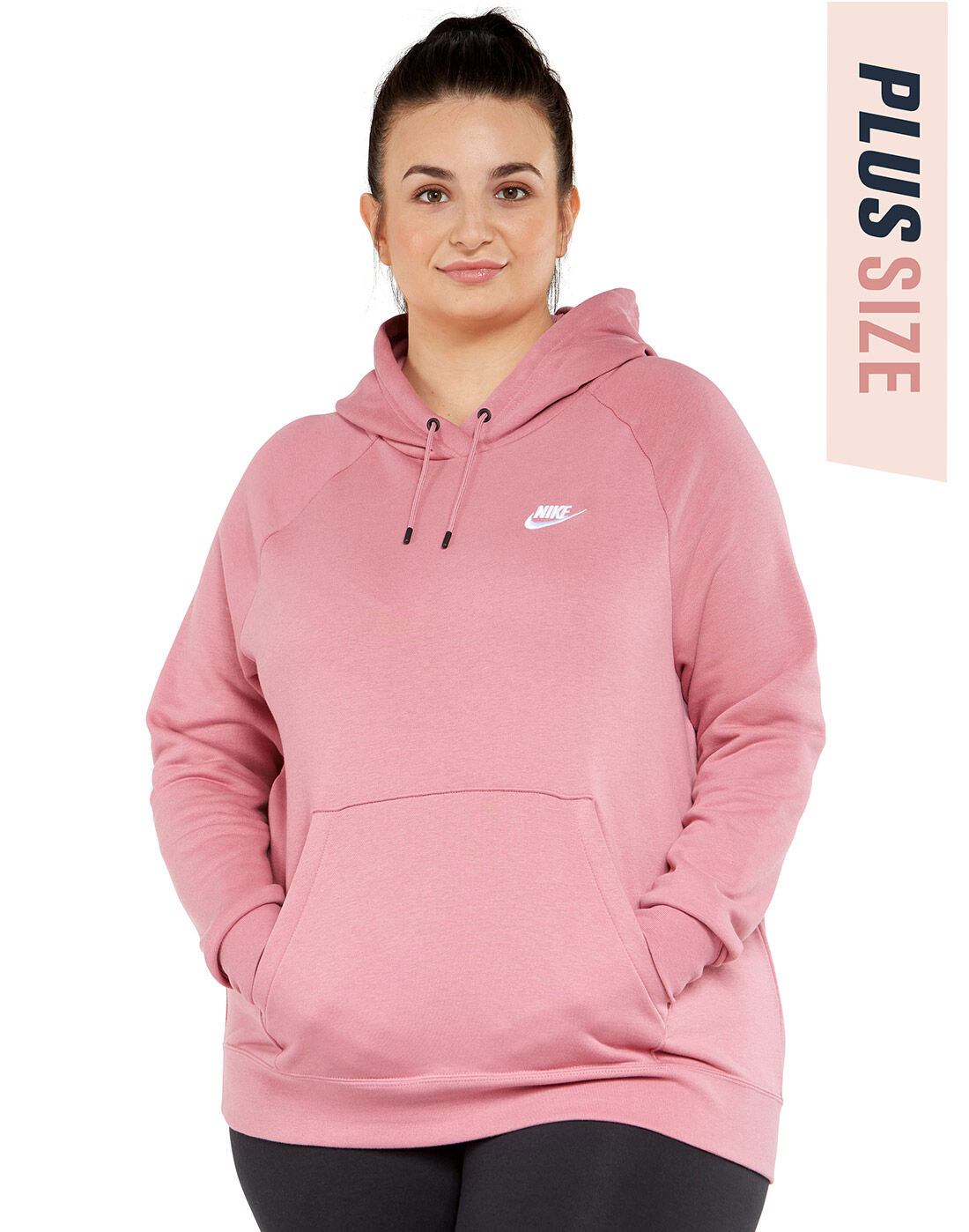 nike essentials pink hoodie