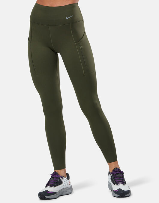 Nike Womens Go MR 7/8 Leggings - Green