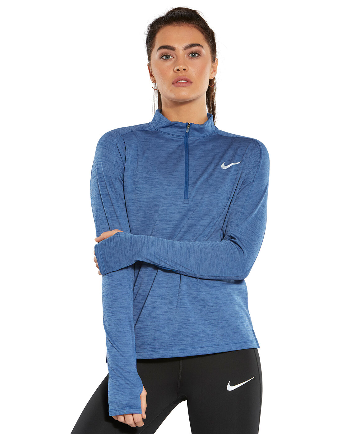 Women's Blue Nike Element Half Zip 