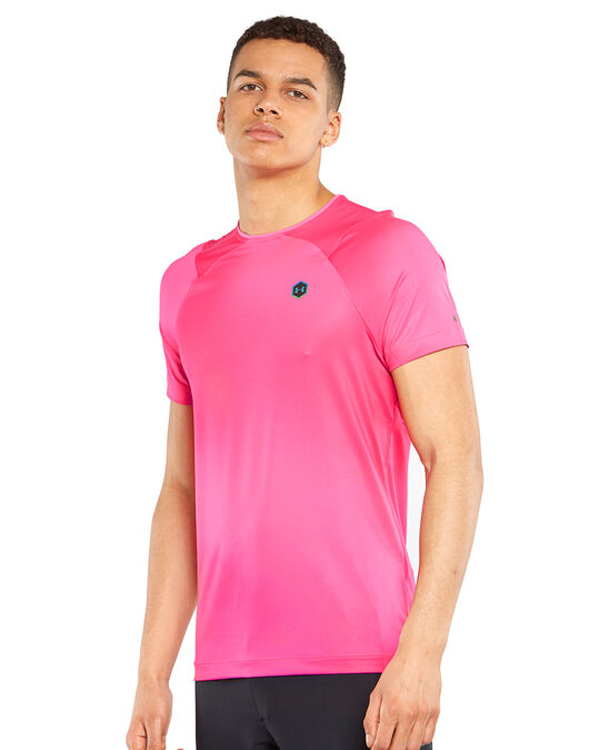 Under Armour Mens HeatGear Rush Fitted T Shirt Tee Top Pink Sports Running Gym