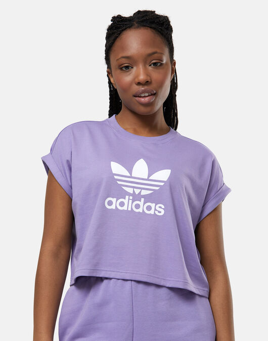 Adidas Originals Womens Adicolor Cropped T-Shirt - Purple | Life Style  Sports Ie
