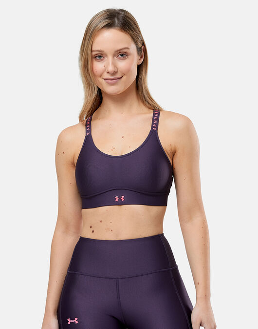 Under Armour Infinity mid support crossback bra in purple