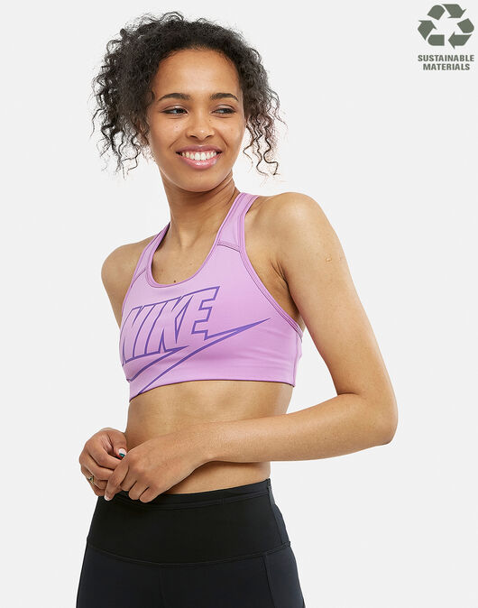 Nike Womens Swoosh Futura Sports Bra - Purple
