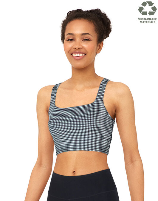 Womens Gingham Cropped Tank Top