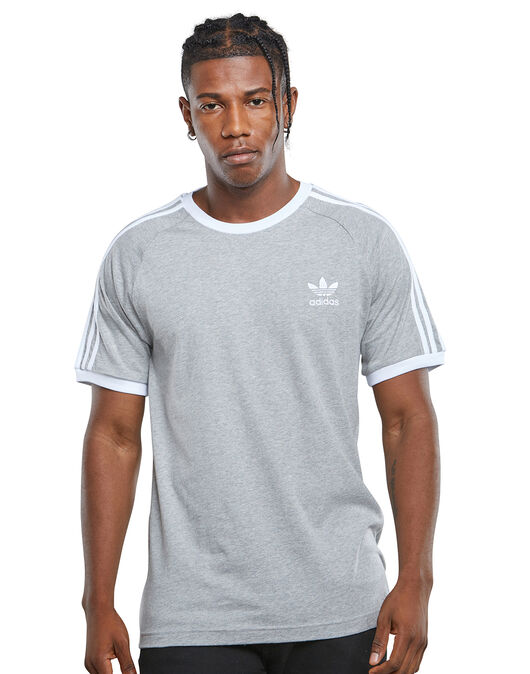 testimonio módulo cohete adidas Originals Mens 3-Stripes T-Shirt - Grey | Life Style Sports IE