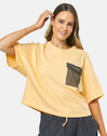 Womens Painted Peak Knit Cropped T-Shirt