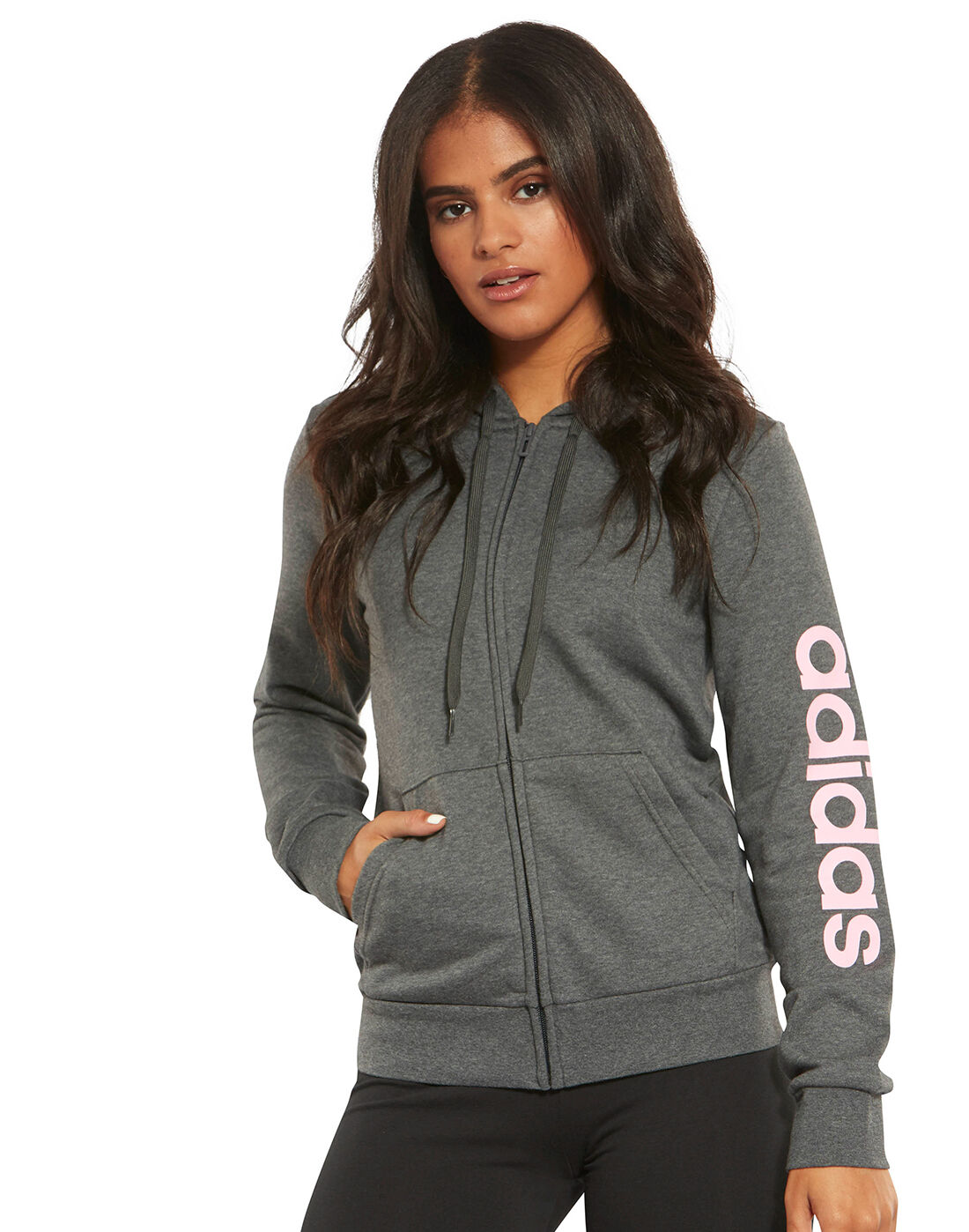 womens grey adidas zip hoodie
