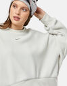 Womens Plush Crop Crew Sweatshirt