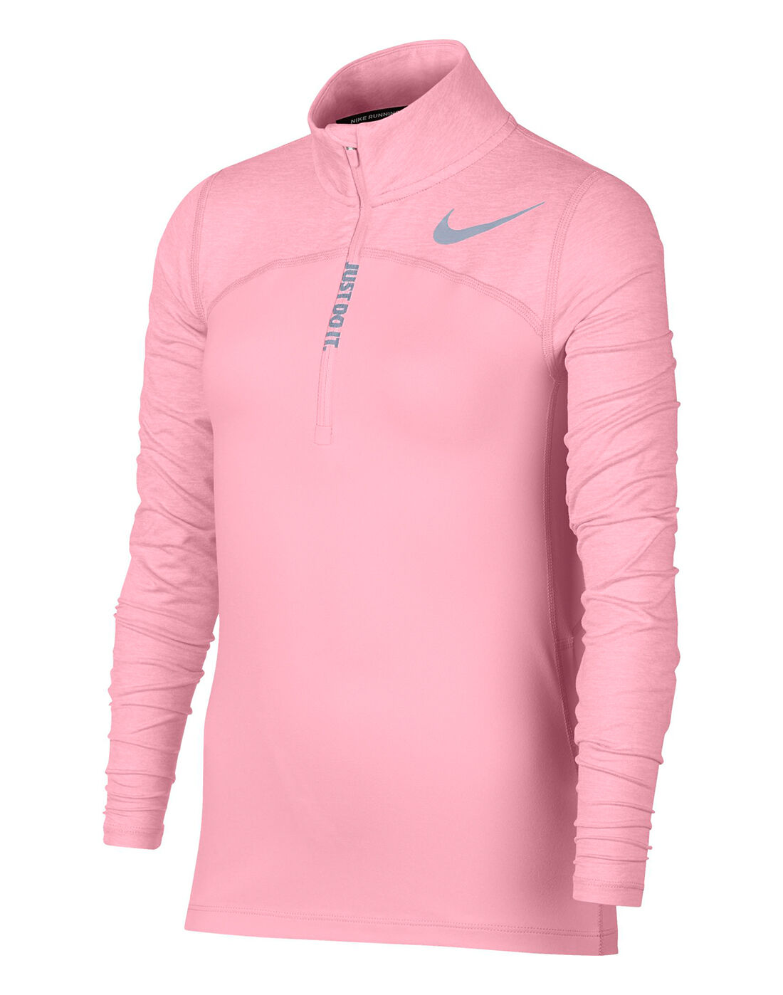 pink half zip running top