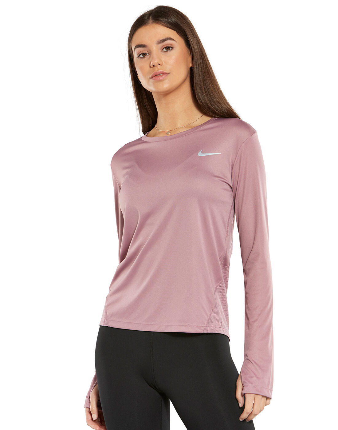 Pink Nike Long Sleeve Running T-Shirt 