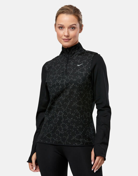 Nike Womens Swift Element Novely Half Zip Top - Black