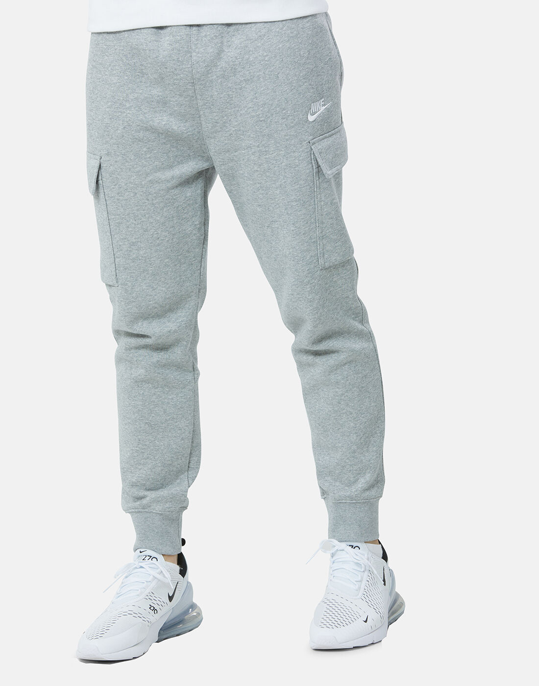 Nike Mens Fleece Cargo Pants - Grey 