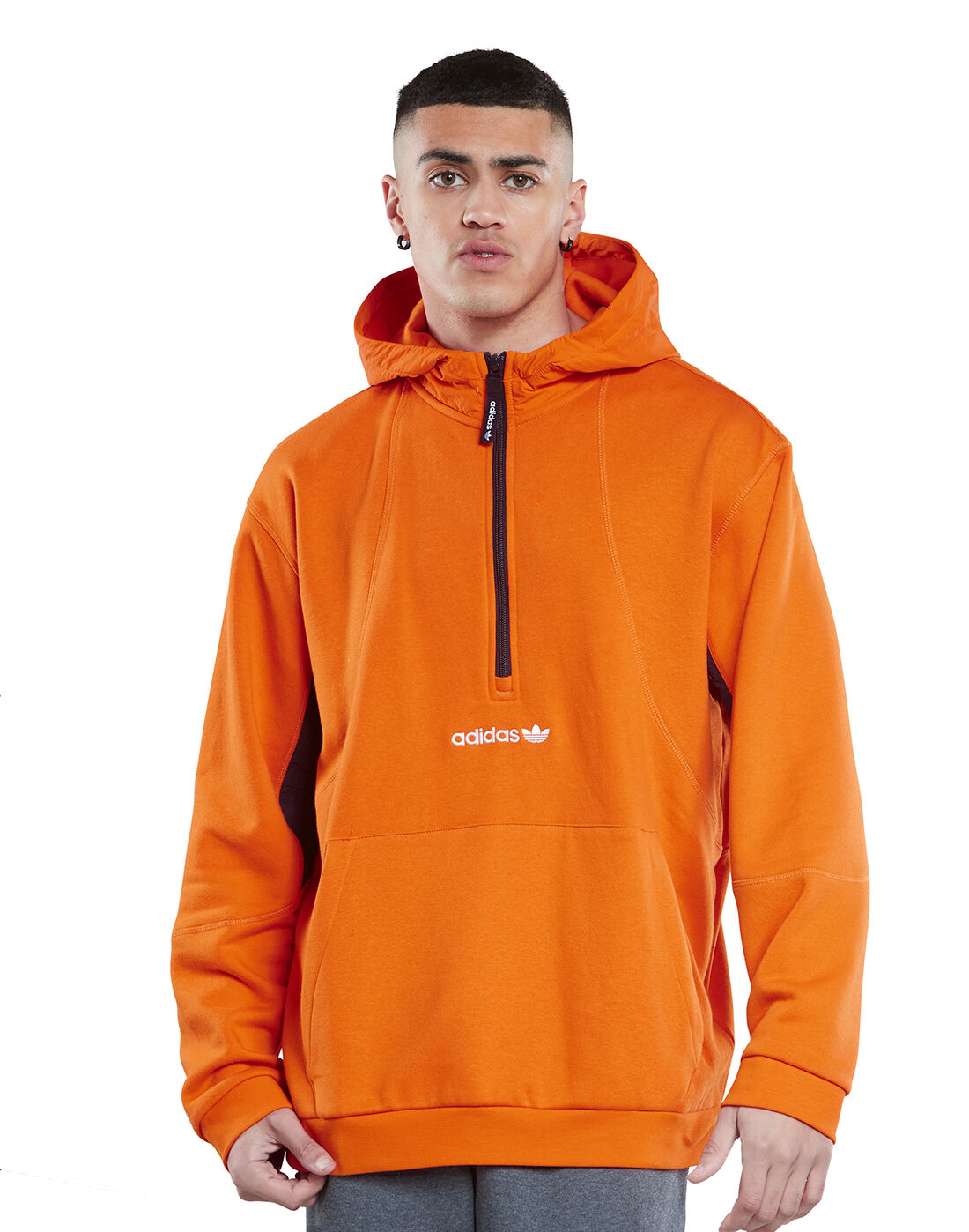 adidas orange zip hoodie