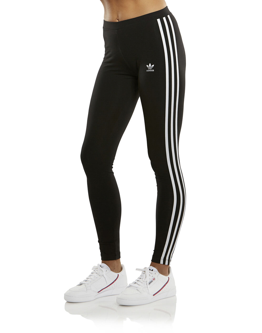 adidas black 3 stripe leggings
