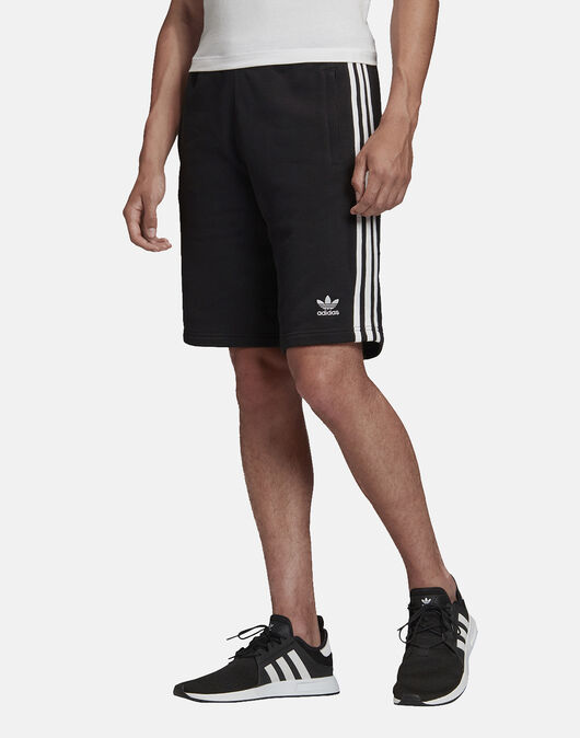 adidas Originals Mens 3-Stripes Fleece Shorts - Black | Life Style ...