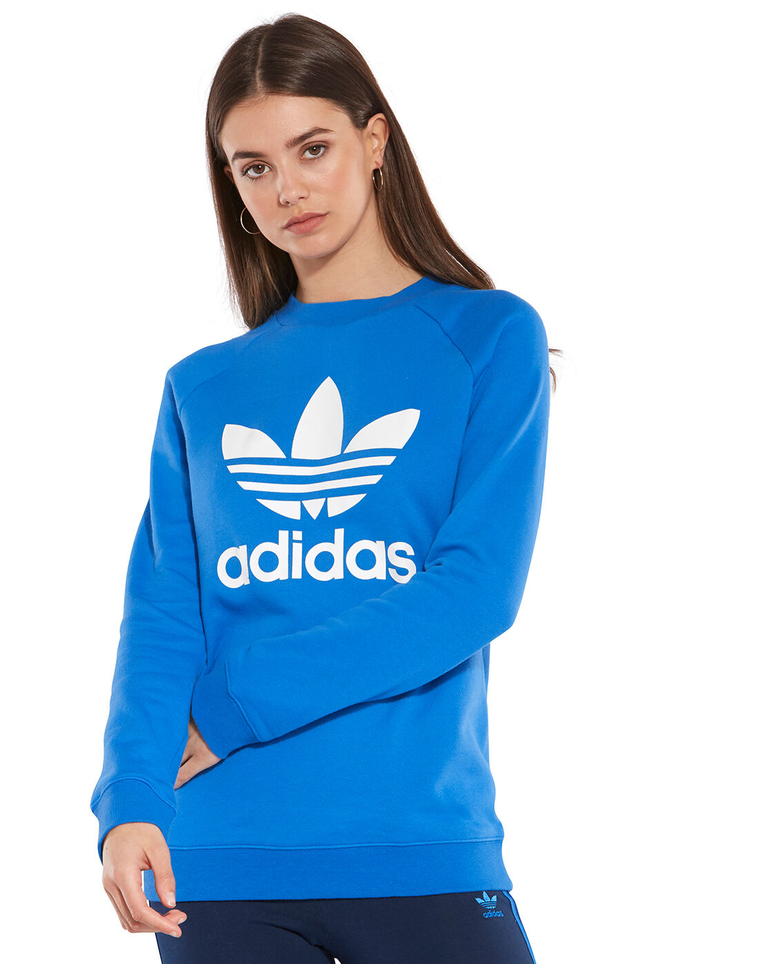 adidas blue sweatshirt womens