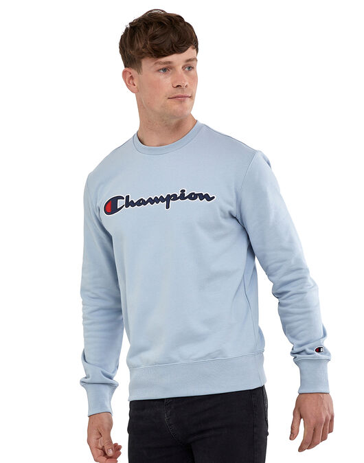 eftertiden gør ikke Sammenligne Champion Mens Rochester Crew Neck Sweatshirt - Blue | Life Style Sports IE