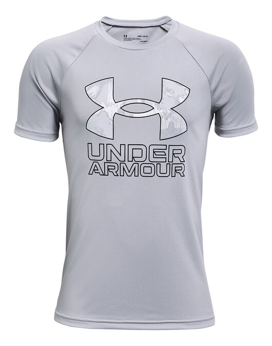 Under Boys Tech Hybrid T-shirt - Grey | Style Sports UK
