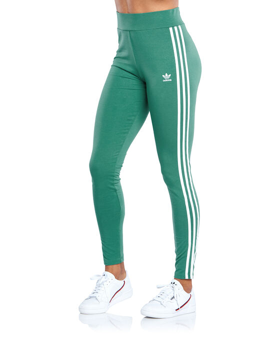 adidas Originals Womens 3 Stripes Leggings - Green