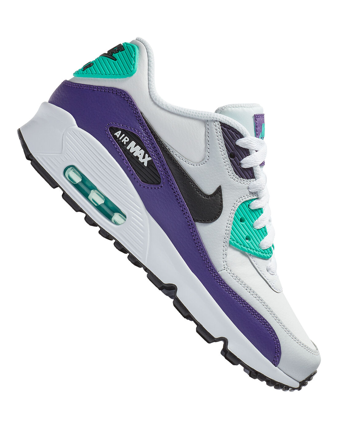 nike air max 90 white and purple trainers