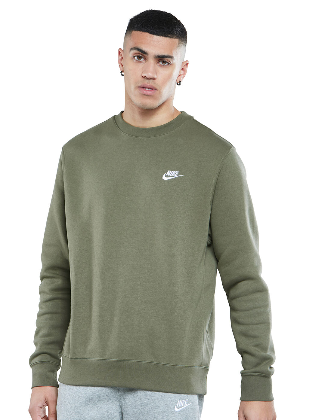 Nike Mens Club Crew Neck Sweatshirt - Green | Life Style Sports IE