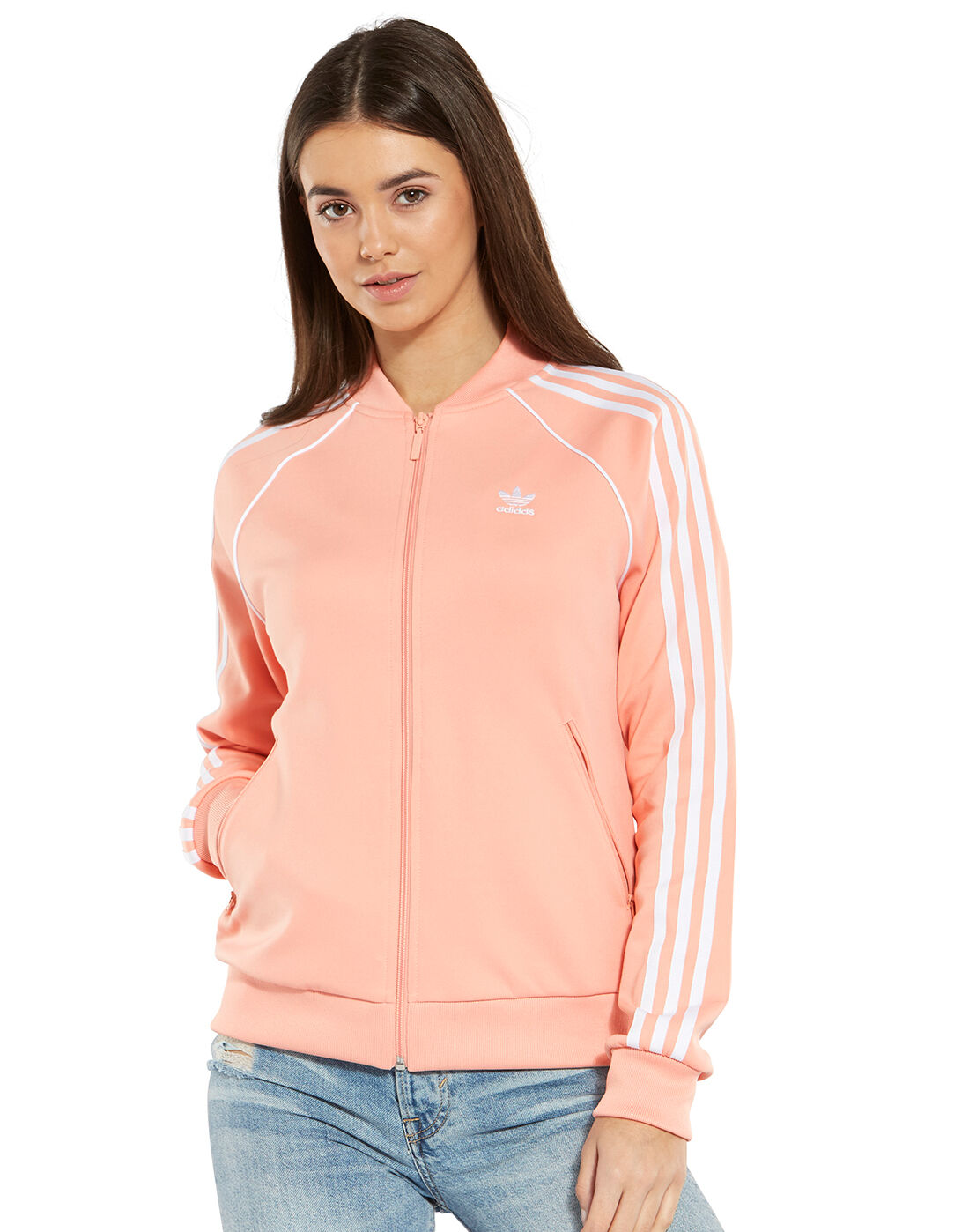 womens pink adidas track jacket