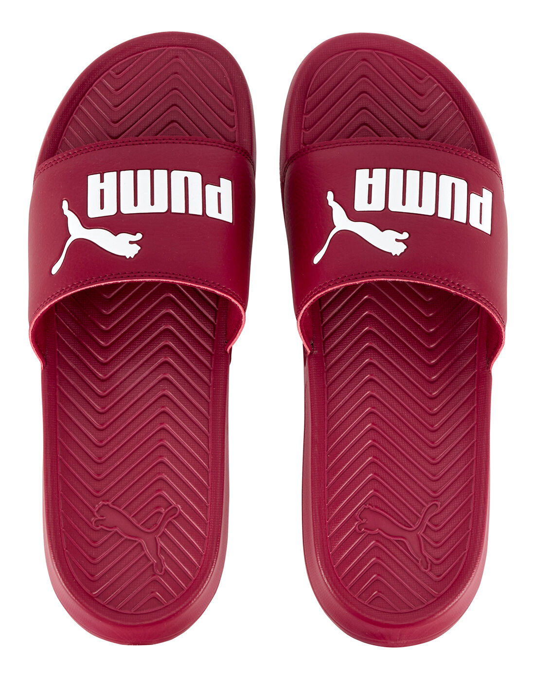 burgundy puma slides
