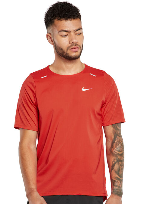 fuego Conquistador ecuación Nike Mens Breathe Rise Running T-Shirt - Red | Life Style Sports EU
