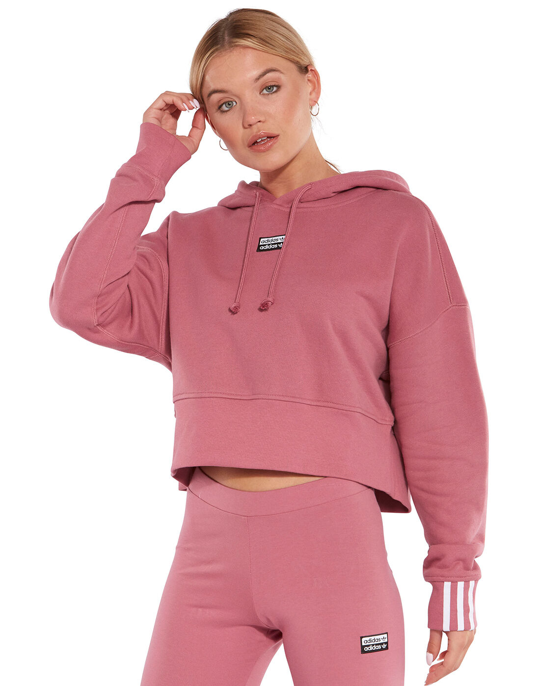 adidas pink cropped hoodie