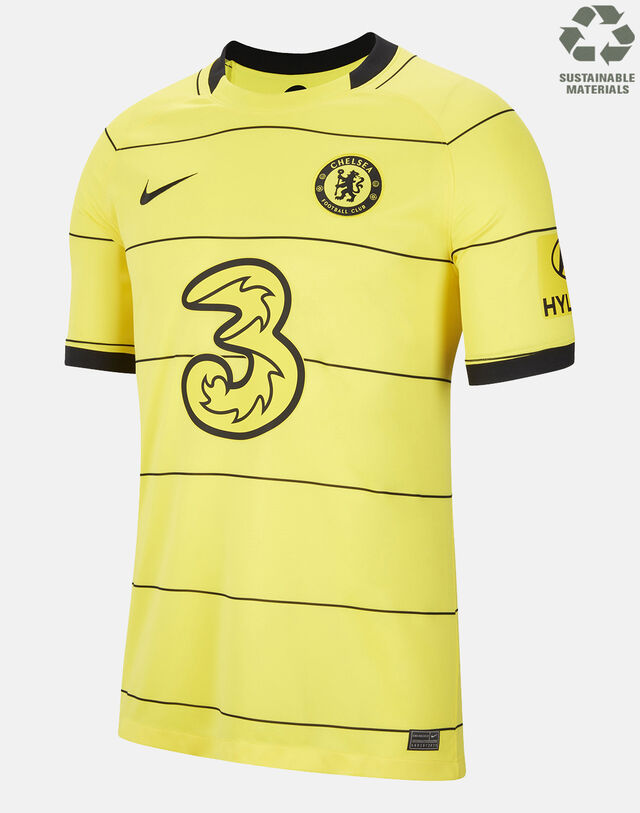 Image of Nike Unisex Adult Chelsea 21/22 Away Shirt Football - Yellow - Xl