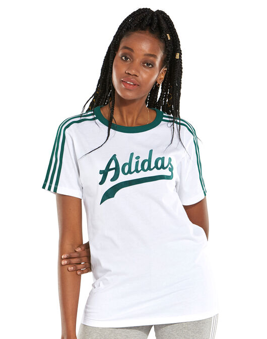 Women S White Green Adidas Originals T Shirt Life Style Sports