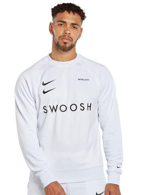 Nike Mens Swoosh Crew Sweatshirt - White | Style UK