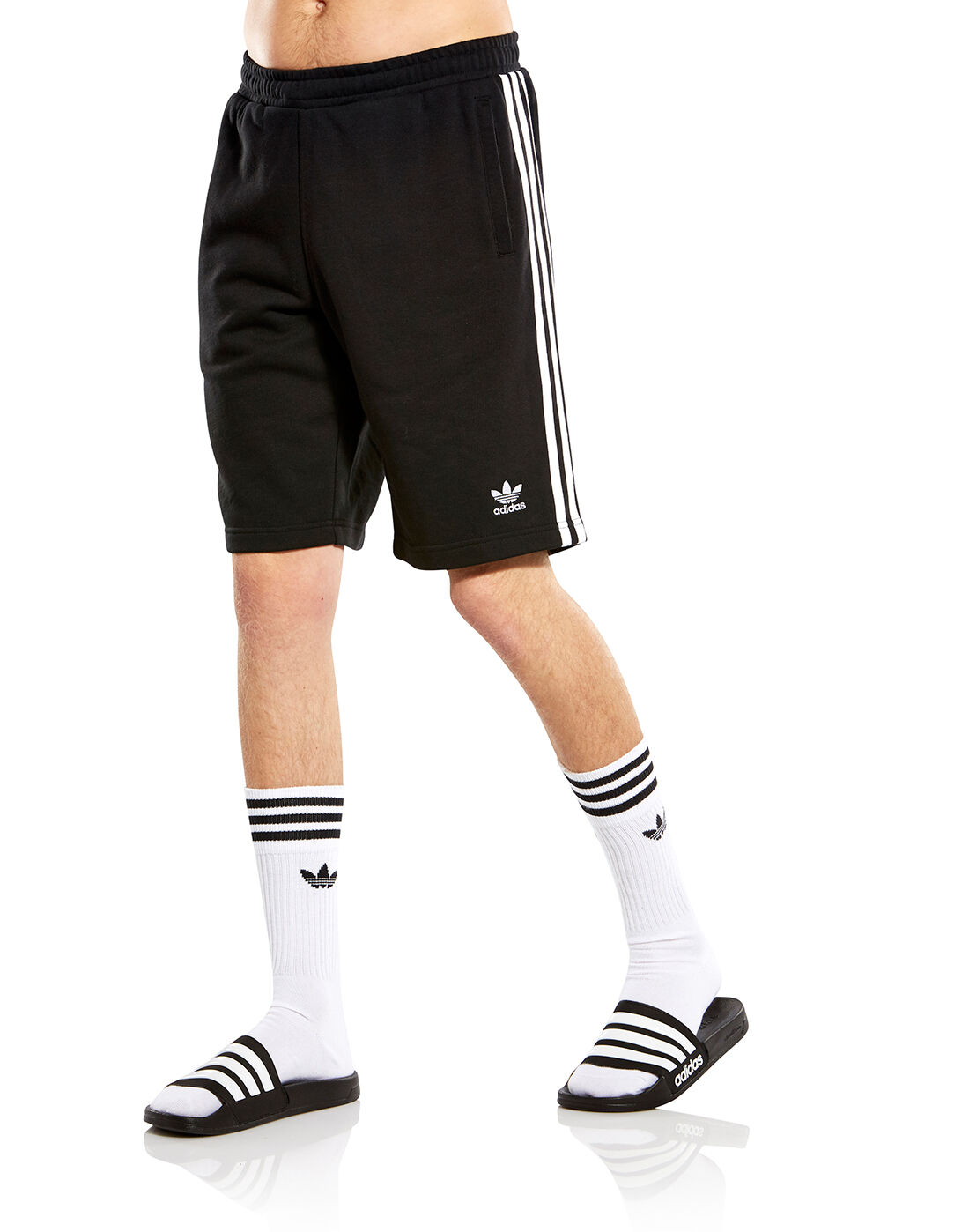 adidas 3 stripe mens shorts