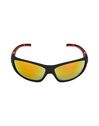 Black Rubber Red Temples Sunglasses