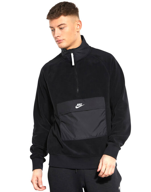 Men's Black Nike Winter Fleece Half Zip Top | Life Style Sports