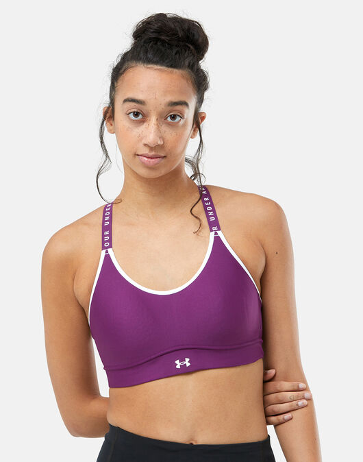 Under Armour Womens Infinity Medium Support Covered Rivalry Bra - Purple