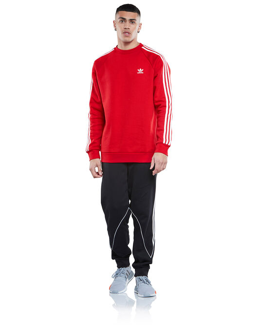 adidas Originals Mens 3-Stripes Crew Neck Sweatshirt - Red | Life Style ...