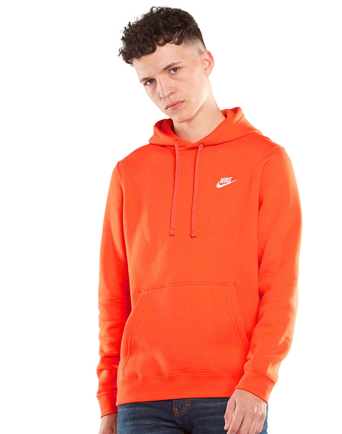 nike club hoodie orange