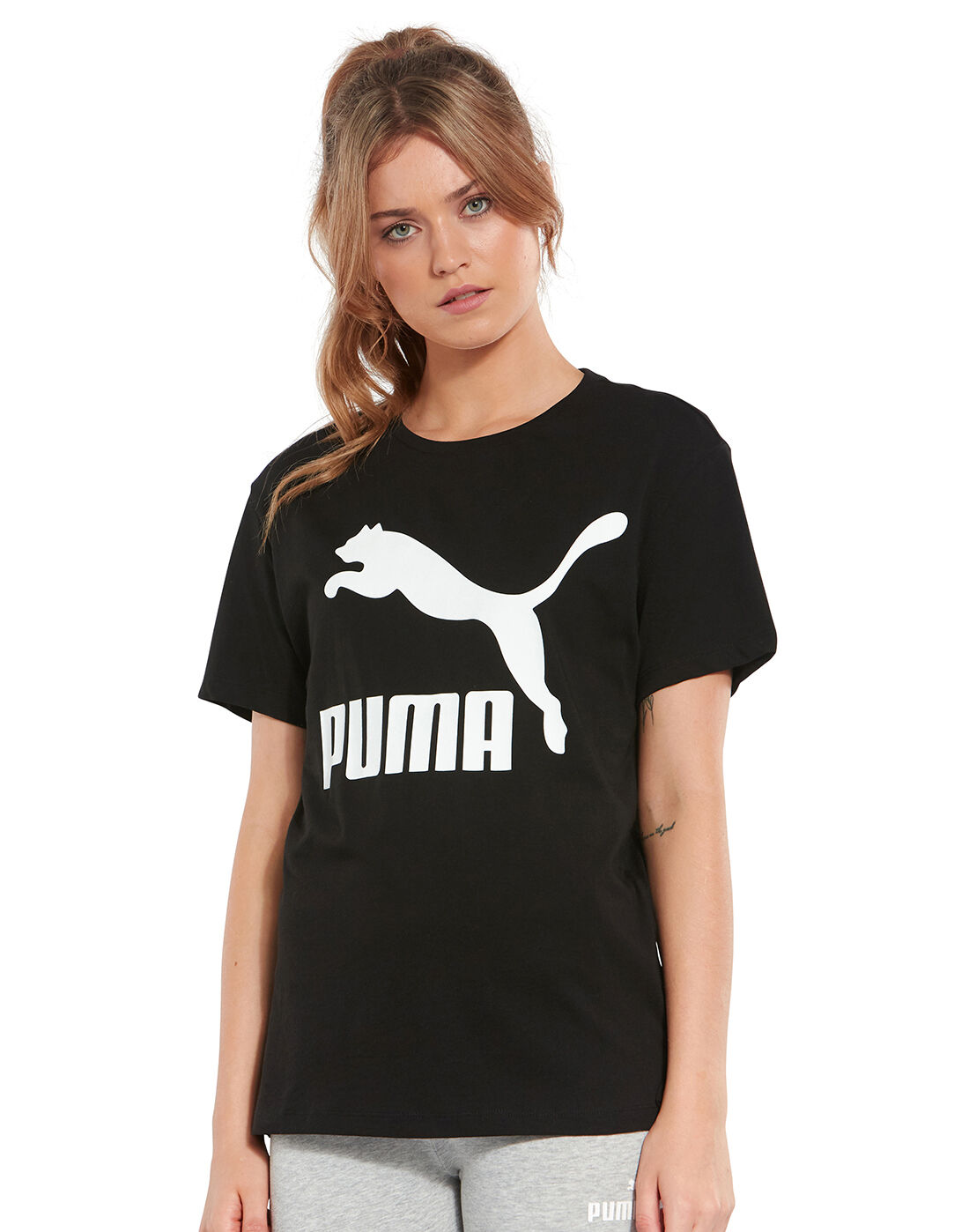 Puma Womens Logo T-Shirt - Black | Life 