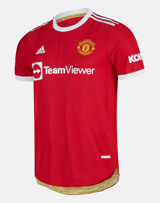 adidas Adult Manchester United 21/22 Authentic Home Jersey - Red | Life ...