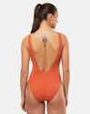 Womens Textured U Back Swimsuit