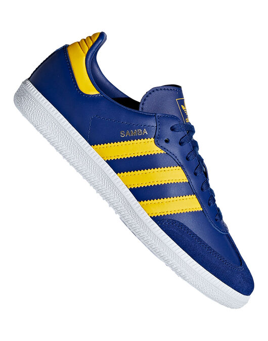 Kid's Blue & Yellow adidas Samba Sports