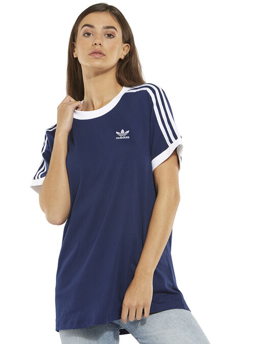 Women S Navy Adidas Originals 3 Stripe T Shirt Life Style Sports