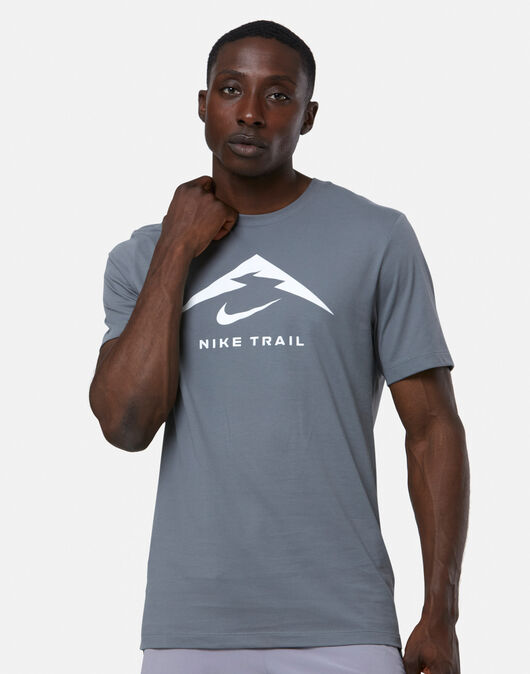 Nike Mens Trail Logo T Shirt Grey Life Style Sports IE