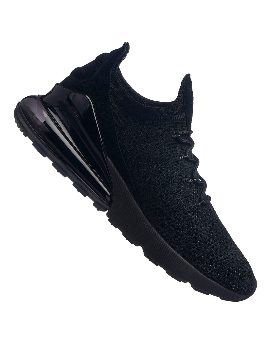 nike air max 270 flyknit trainer black / white
