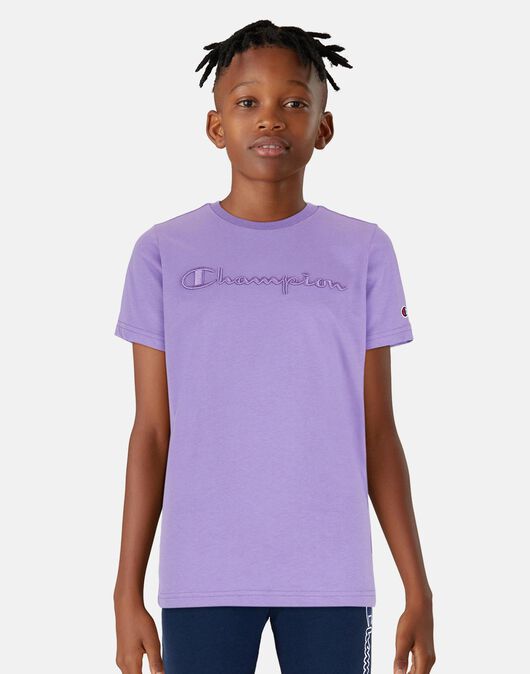 Champion Older Boys Logo T-Shirt - Purple Life Style Sports EU