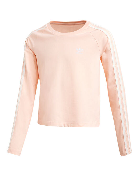 adidas Originals Older Girls 3-Stripes Long Sleeve T-Shirt - Pink ...